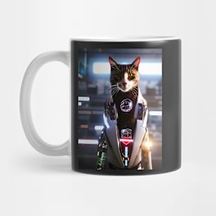 Cyberpunk Cat - Modern Digital Art Mug